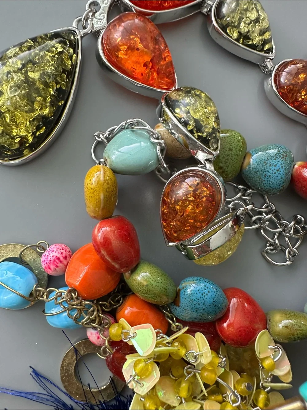 Colorful Jewelry Jar Boho Indian Style Earrings Bracelets Necklaces Rings Beads